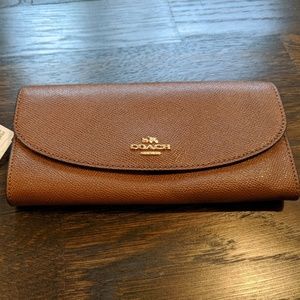 Coach Slim Envelope Wallet, Saddle